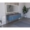 Castello Usa Amazon 72" Wall Mounted Blue Vanity With Gray Top And Brushed Nickel Handles CB-MC-72BLU-BN-2056-GR - alternate 3